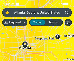 Airmine app pollen map